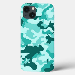 Coques Pour iPhone Motif Camo Turquoise Vert