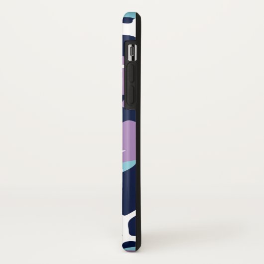 Coques Case-Mate iPhone Motif Camo - Violet Marine Bleu Blanc (Dos/Gauche)