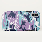 Coques Case-Mate iPhone Motif Camo - Violet Marine Bleu Blanc (Dos (Horizontal))