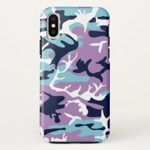Case-Mate iPhone Case Motif Camo - Violet Marine Bleu Blanc