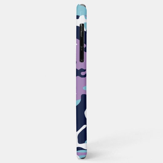 Coques Case-Mate iPhone Motif Camo - Violet Marine Bleu Blanc (Dos/Gauche)