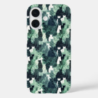 Motif Camouflage de chats verts