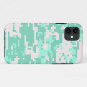 Coques Case-Mate iPhone Motif camouflage numérique menthe verte (Dos (Horizontal))
