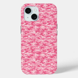 Coque Pour iPhone 15 Motif camouflage rose féminin