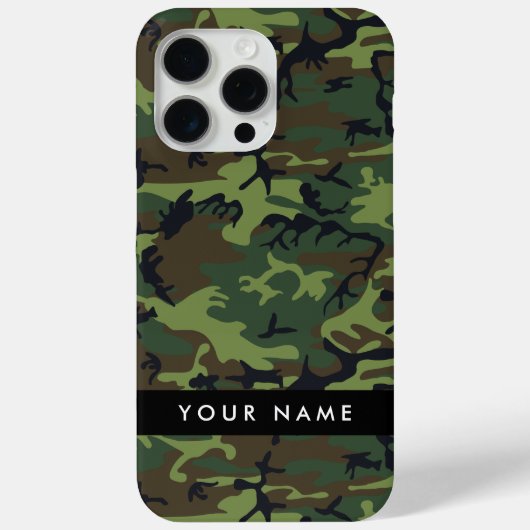 Coques Case-Mate iPhone Motif Camouflage Vert, Votre nom, Personnaliser (Verso)