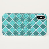 Coques Case-Mate iPhone Motif carré bleu (Dos (Horizontal))