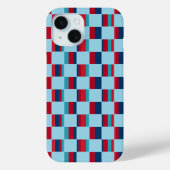 Coques Case-Mate iPhone motif carré bleu et rouge (Verso)