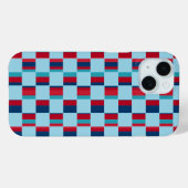 Coques Case-Mate iPhone motif carré bleu et rouge (Verso (horizontal))
