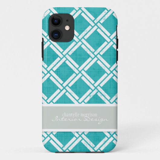 Coques Case-Mate iPhone Motif Carré diagonal Trellis personnalisé (Dos)