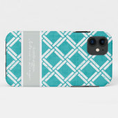 Coques Case-Mate iPhone Motif Carré diagonal Trellis personnalisé (Dos (Horizontal))