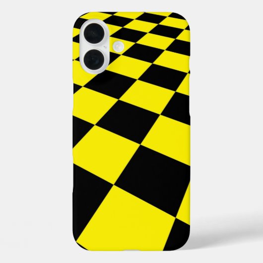 Coques Case-Mate iPhone Motif Carré noir et jaune (Verso)