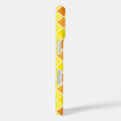 Coques Case-Mate iPhone Motif Carré rétro moderne Jaune Orange Checkers (Verso / Droite)