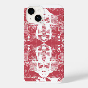 Coque Pour iPhone 14 Motif Carré rouge et blanc