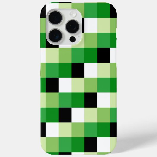 Coques Case-Mate iPhone Motif carré vert et blanc (Verso)