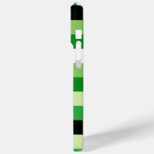Coques Case-Mate iPhone Motif carré vert et blanc (Verso / Gauche)