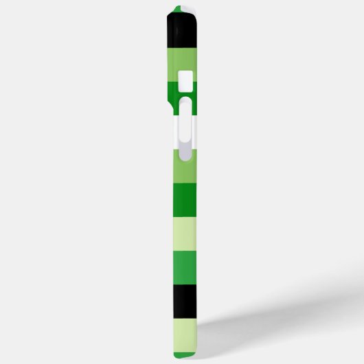 Coques Case-Mate iPhone Motif carré vert et blanc (Verso / Gauche)