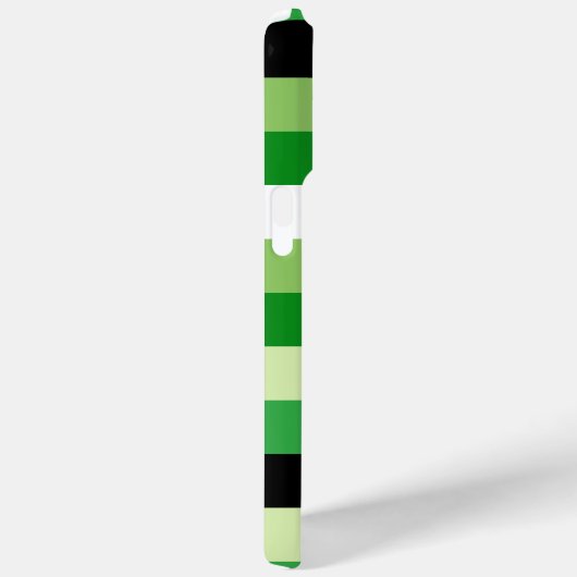 Coques Case-Mate iPhone Motif carré vert et blanc (Verso / Droite)