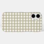 Coques Case-Mate iPhone Motif carreaux gingham vert sauge et blanc (Verso (horizontal))