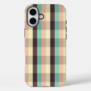 Coques iPhone 16 Plus Motif carreaux pastel en rayures horizontales