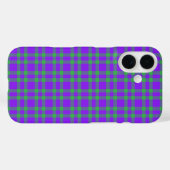 Coques Case-Mate iPhone Motif carreaux vert et violet (Verso (horizontal))