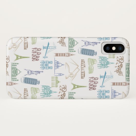 Coques Case-Mate iPhone Motif célèbre de points de repère (Dos (Horizontal))