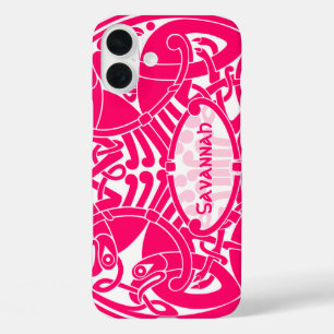 iPhone 16 Plus Case Motif Cercle d'oiseaux celtique Personnalisé iPhon