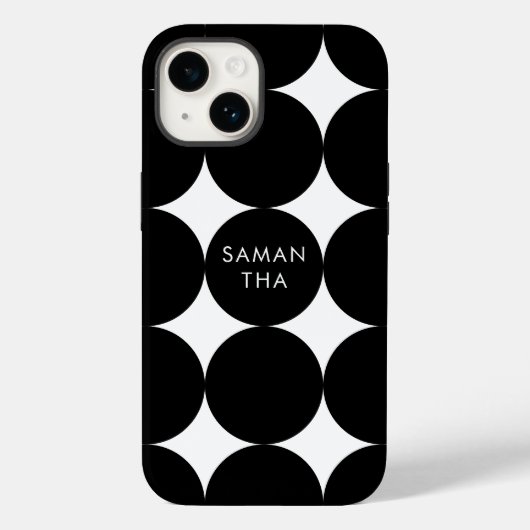 Coques Case-Mate iPhone Motif Cercle géométrique blanc noir (Verso)