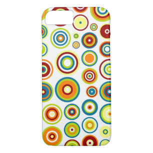 Coques Pour iPhone Motif Cercles Abstraits   Brown à citron bleu oran