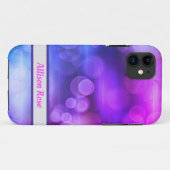 Coques Case-Mate iPhone Motif Cercles Abstraits rose et violet (Dos (Horizontal))