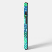 Coques Case-Mate iPhone Motif Cercles de rouleaux bleu vert customisé (Verso / Gauche)