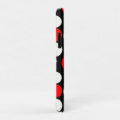 Coques Case-Mate iPhone Motif Cercles noirs et blancs rouges (Dos/Droite)