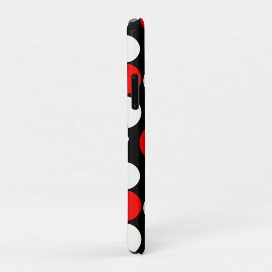 Coques Case-Mate iPhone Motif Cercles noirs et blancs rouges (Dos/Droite)