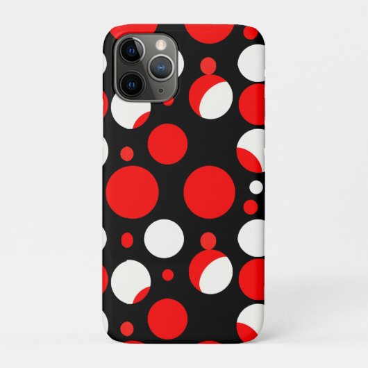 Coques Case-Mate iPhone Motif Cercles noirs et blancs rouges (Dos)