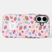 Coques Case-Mate iPhone Motif Chat de Cheshire Floral Monogramme Rose (Verso (horizontal))