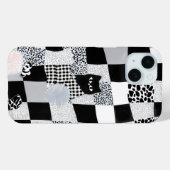 Coques Case-Mate iPhone Motif Chat Noir Gingham à carreaux mixtes Guépard (Verso (horizontal))