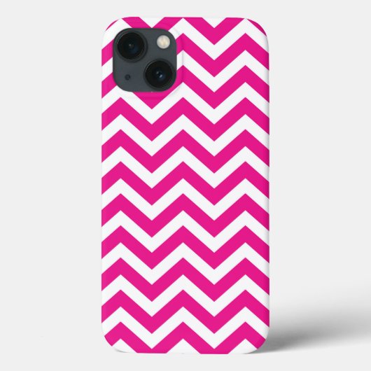 Coques Case-Mate iPhone Motif chaud rose et blanc Chevron (Verso)