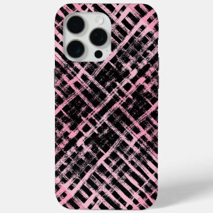 Coque iPhone 15 Pro Max Motif Checker -06P.Pink Black BG