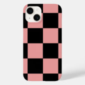 Coques Case-Mate iPhone Motif Checker Carrés rose et noir (Verso)