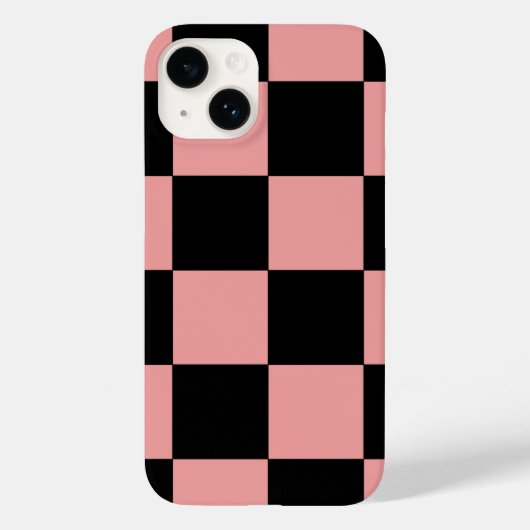 Coques Case-Mate iPhone Motif Checker Carrés rose et noir (Verso)