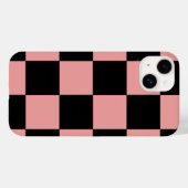 Coques Case-Mate iPhone Motif Checker Carrés rose et noir (Verso (horizontal))