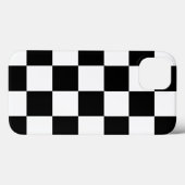 Coques Case-Mate iPhone Motif Checkered noir et blanc audacieux (Verso (horizontal))