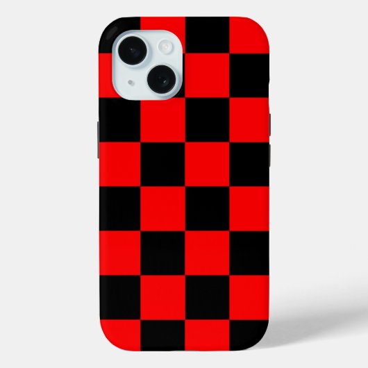 Coques Case-Mate iPhone Motif chèque À damiers rouge (Verso)
