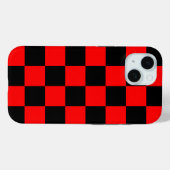 Coques Case-Mate iPhone Motif chèque À damiers rouge (Verso (horizontal))