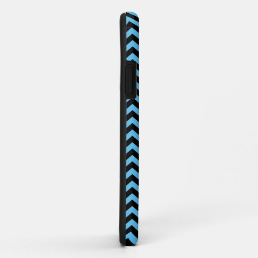 Coques Case-Mate iPhone Motif Chevron bleu et noir (Dos/Droite)