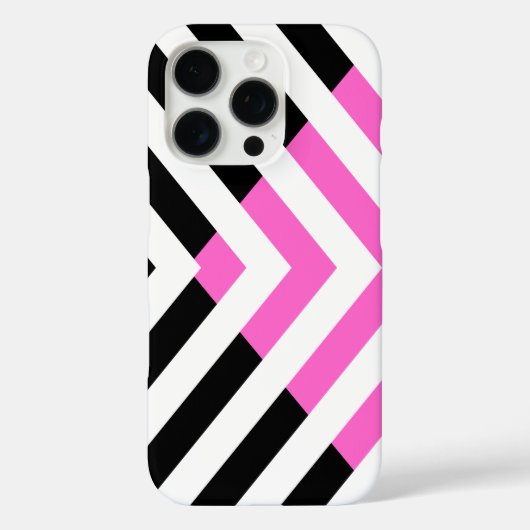 Coques Case-Mate iPhone Motif Chevron en rose et noir (Verso)
