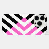 Coques Case-Mate iPhone Motif Chevron en rose et noir (Verso (horizontal))