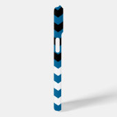 Coques Case-Mate iPhone Motif Chevron noir, blanc et bleu (Verso / Droite)