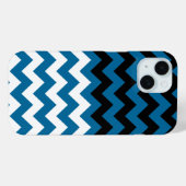 Coques Case-Mate iPhone Motif Chevron noir, blanc et bleu (Verso (horizontal))