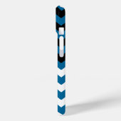 Coques Case-Mate iPhone Motif Chevron noir, blanc et bleu (Verso / Gauche)