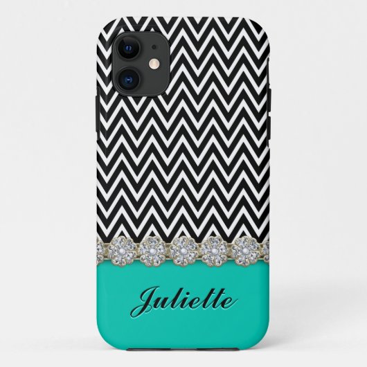 Coques Case-Mate iPhone Motif Chevron noir blanc losange (Dos)